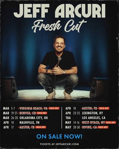 Jeff Arcuri 2026 & 2027 concert poster